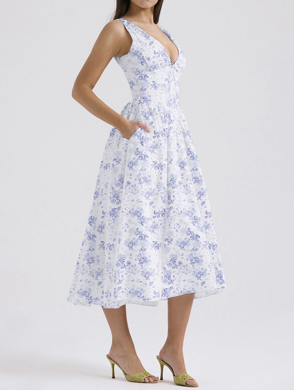 🎁Limited time 40% OFF⏳Corset Floral Midi Sundress