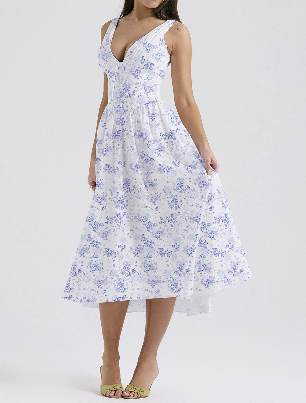 🎁Limited time 40% OFF⏳Corset Floral Midi Sundress