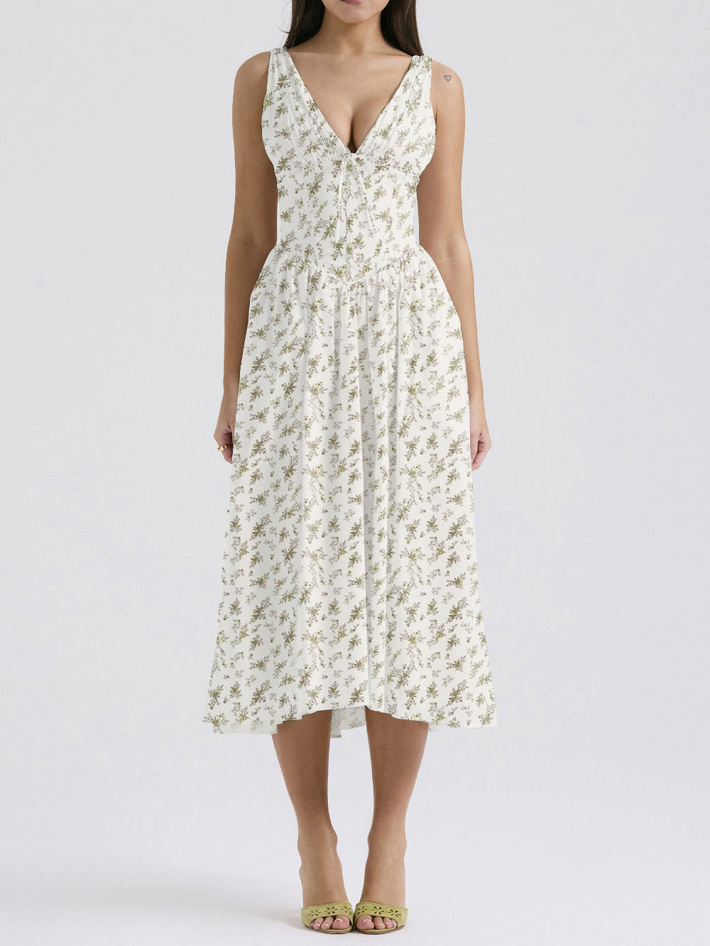 🎁Limited time 40% OFF⏳Corset Floral Midi Sundress