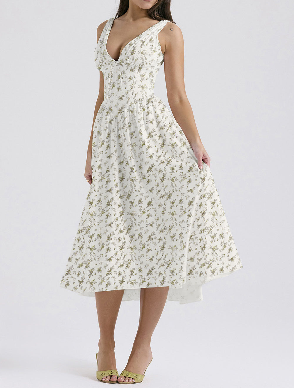 🎁Limited time 40% OFF⏳Corset Floral Midi Sundress