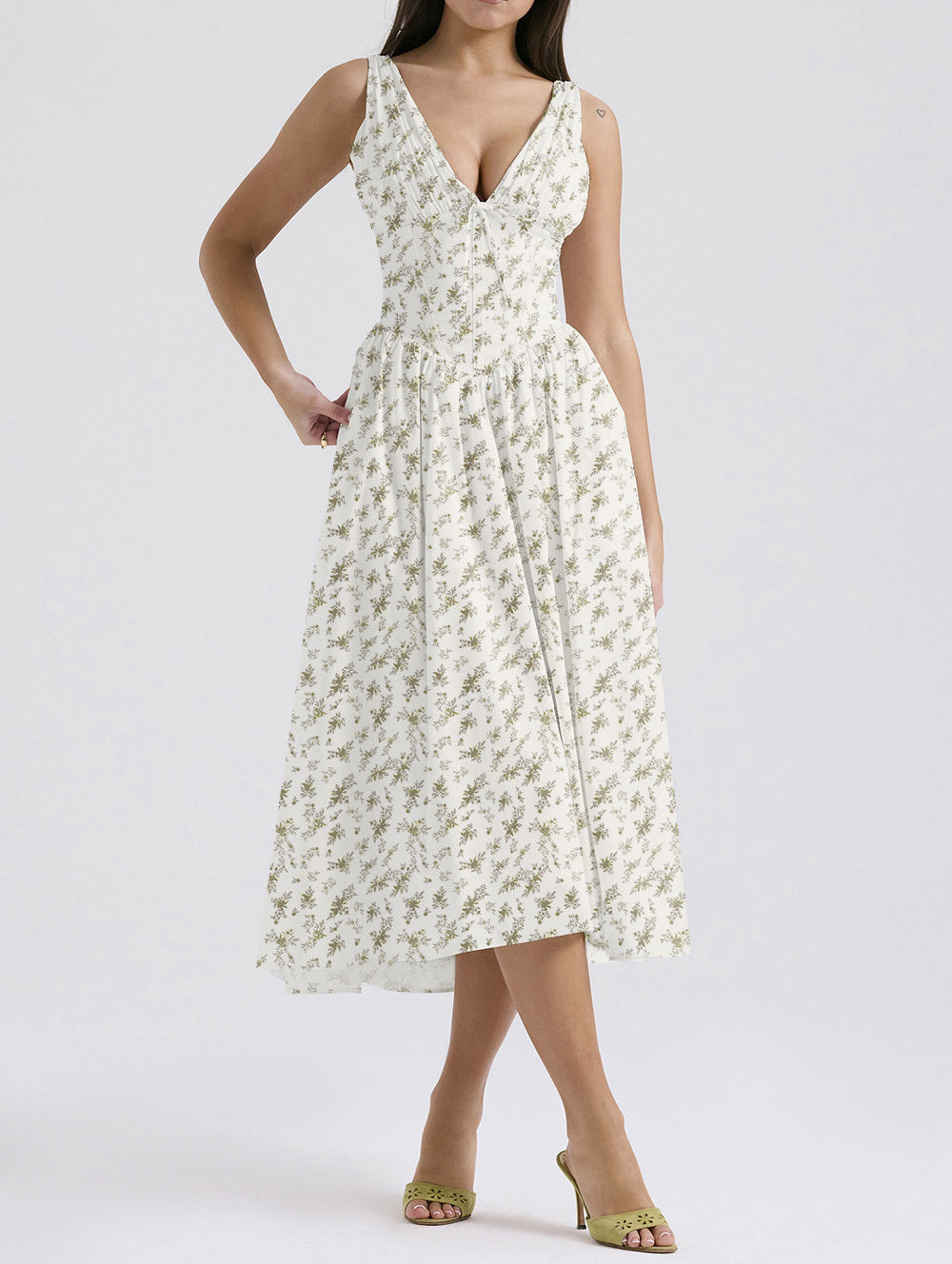 🎁Limited time 40% OFF⏳Corset Floral Midi Sundress