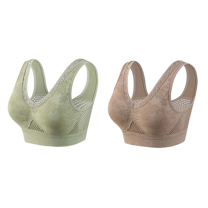 ๐ Last Day Buy One Get One Free -Special Price $19.99! ๐ ๐Lace Wireless Pure Cotton Buttonless Comfy Lifting Bra