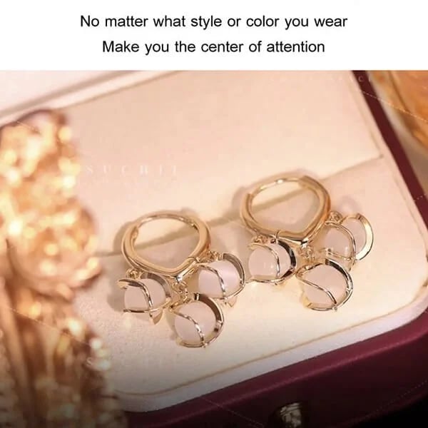 🔥Hot Sale🔥Bellflower Cat's Eye Stone Earrings - newbeew