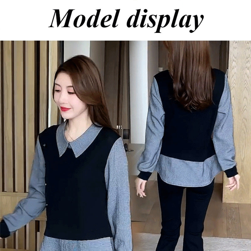 🎁Limited time 40% OFF⏳Women's Chic Faux 2-Piece Shirt