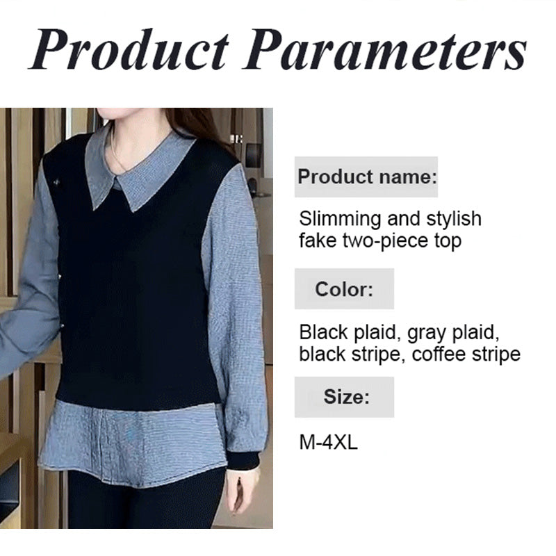 🎁Limited time 40% OFF⏳Women's Chic Faux 2-Piece Shirt