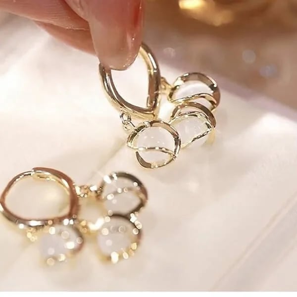 🔥Hot Sale🔥Bellflower Cat's Eye Stone Earrings - newbeew