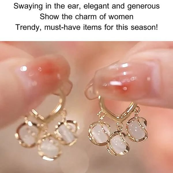 🔥Hot Sale🔥Bellflower Cat's Eye Stone Earrings - newbeew
