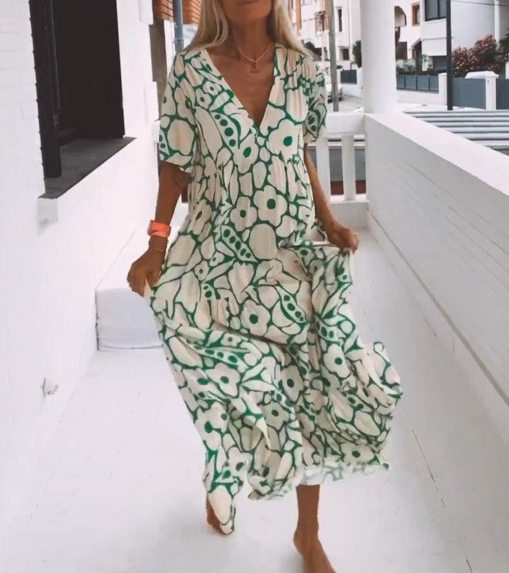 💖Hot Sale 48% OFF-🎁2024 Summer New Short-sleeved Printed Dress