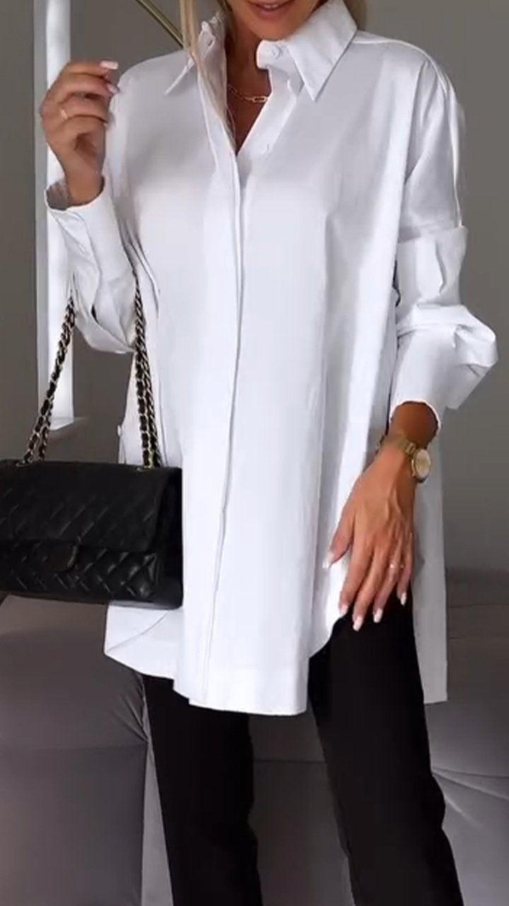 🎁Limited time 40% OFF⏳Lapel Slit Shirt