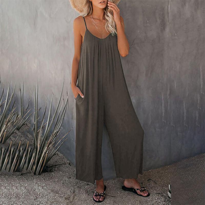 🎁Hot Sale 49% OFF⏳Loose Sleeveless Strap Stretchy Jumpsuit