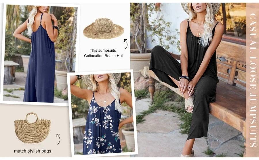 🎁Hot Sale 49% OFF⏳Loose Sleeveless Strap Stretchy Jumpsuit