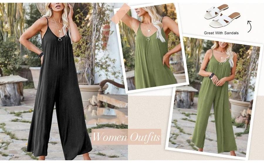 🎁Hot Sale 49% OFF⏳Loose Sleeveless Strap Stretchy Jumpsuit