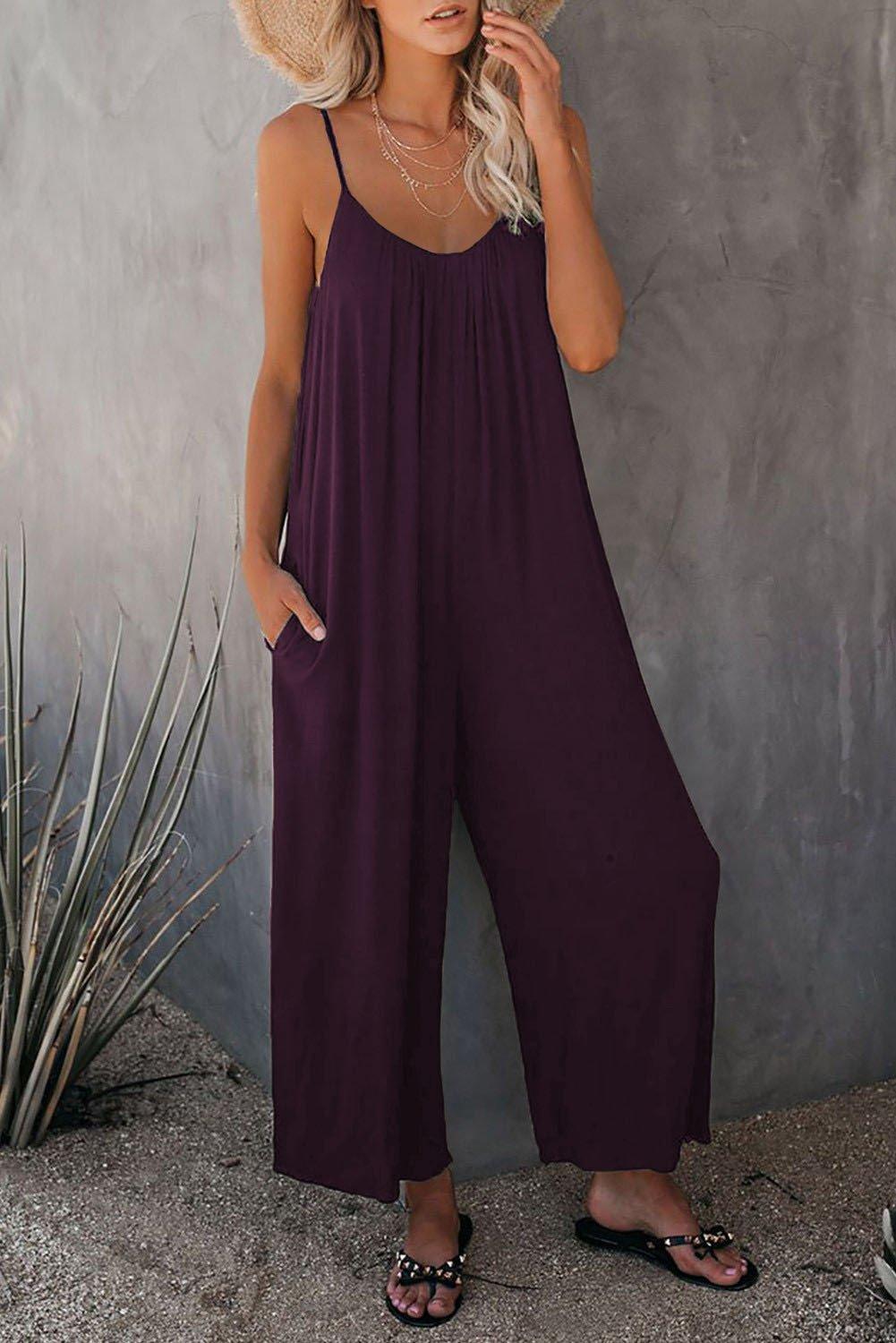 🎁Hot Sale 49% OFF⏳Loose Sleeveless Strap Stretchy Jumpsuit