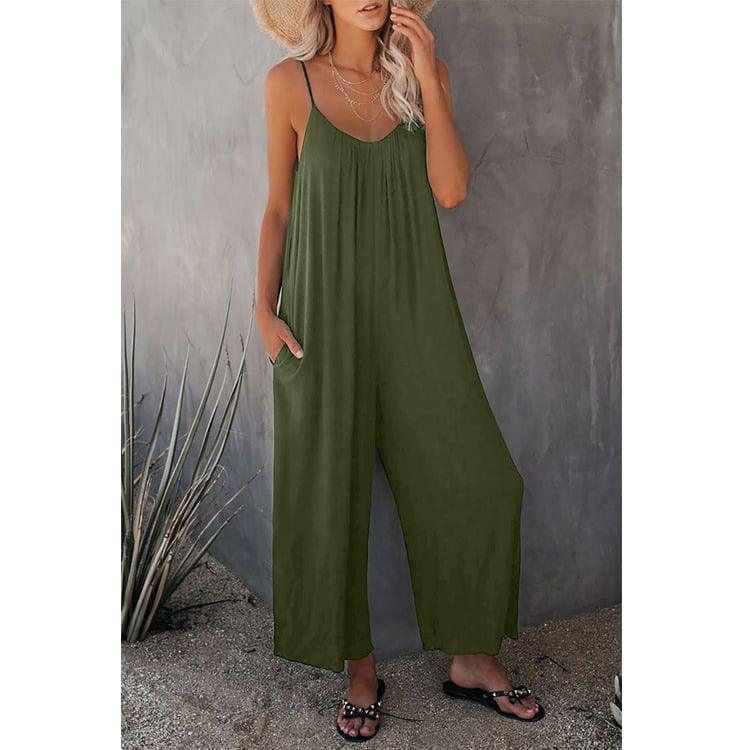 🎁Hot Sale 49% OFF⏳Loose Sleeveless Strap Stretchy Jumpsuit