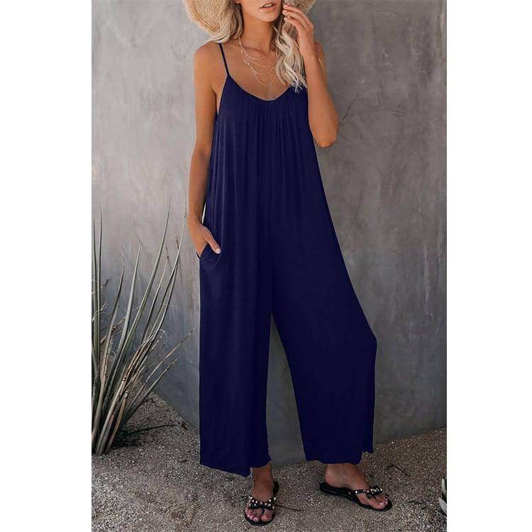 🎁Hot Sale 49% OFF⏳Loose Sleeveless Strap Stretchy Jumpsuit