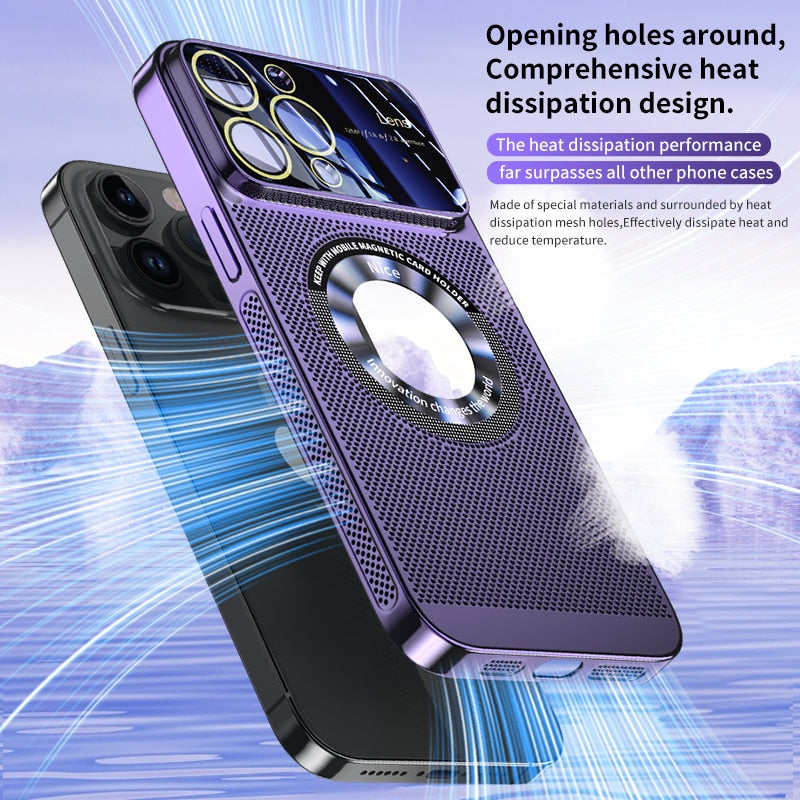 🎁Hot Sale 40% OFF⏳Electroplating Heat Dissipation Magnetic Large Window Phone Case
