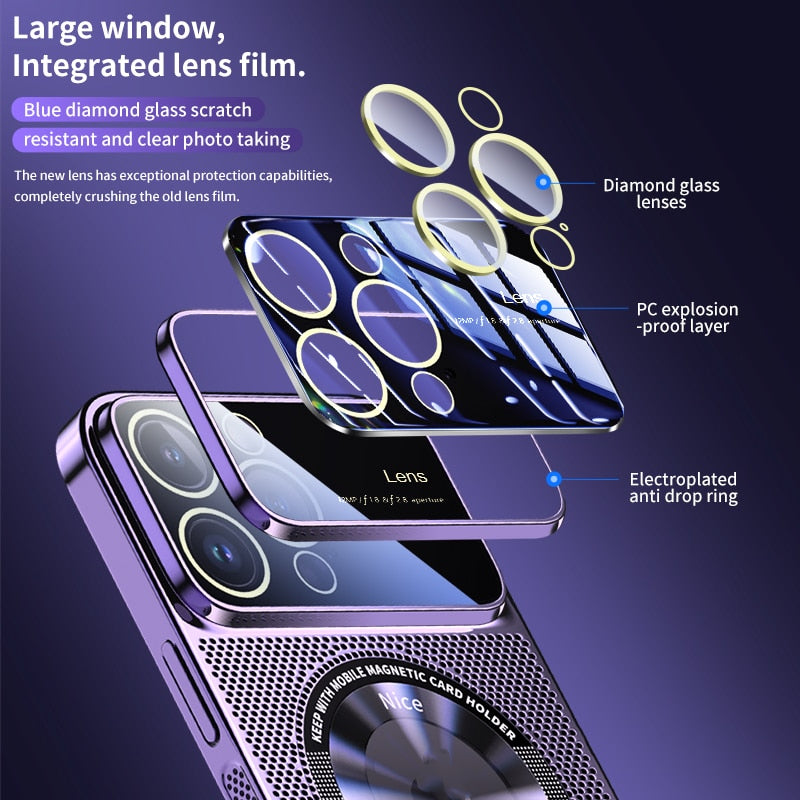 🎁Hot Sale 40% OFF⏳Electroplating Heat Dissipation Magnetic Large Window Phone Case