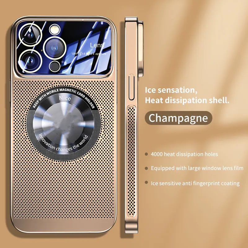 🎁Hot Sale 40% OFF⏳Electroplating Heat Dissipation Magnetic Large Window Phone Case