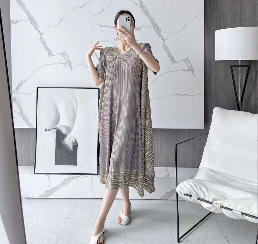 🎁Limited Time 40% OFF⏳Miyake Vintage Print Pleated Dress🌸
