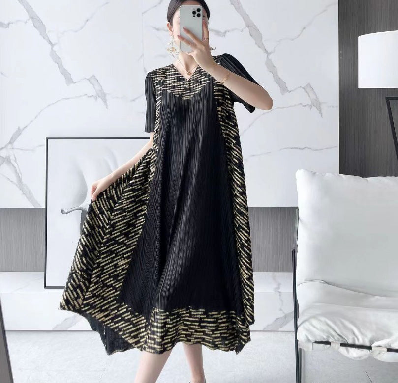 🎁Limited Time 40% OFF⏳Miyake Vintage Print Pleated Dress🌸