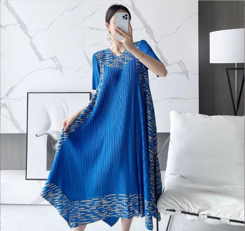 🎁Limited Time 40% OFF⏳Miyake Vintage Print Pleated Dress🌸
