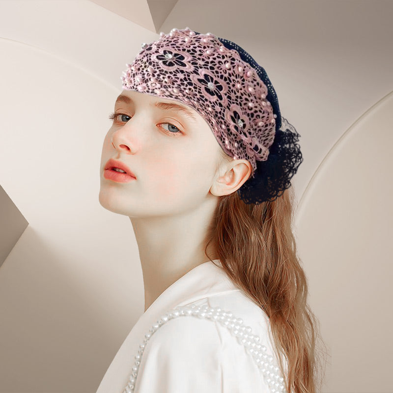 🎁Limited time 40% OFF⏳Ladies Floral Lace Headscarf