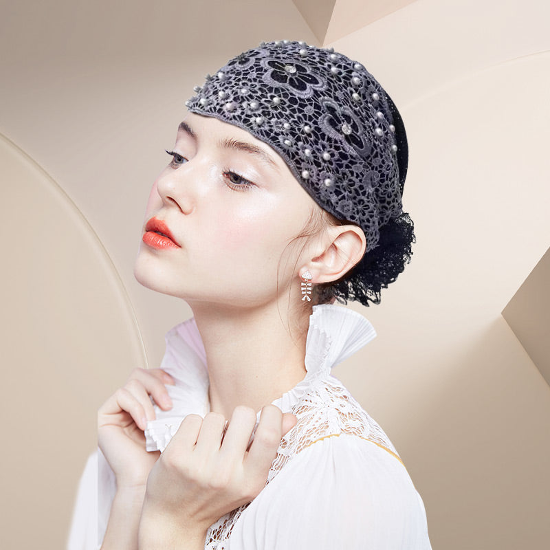 🎁Limited time 40% OFF⏳Ladies Floral Lace Headscarf