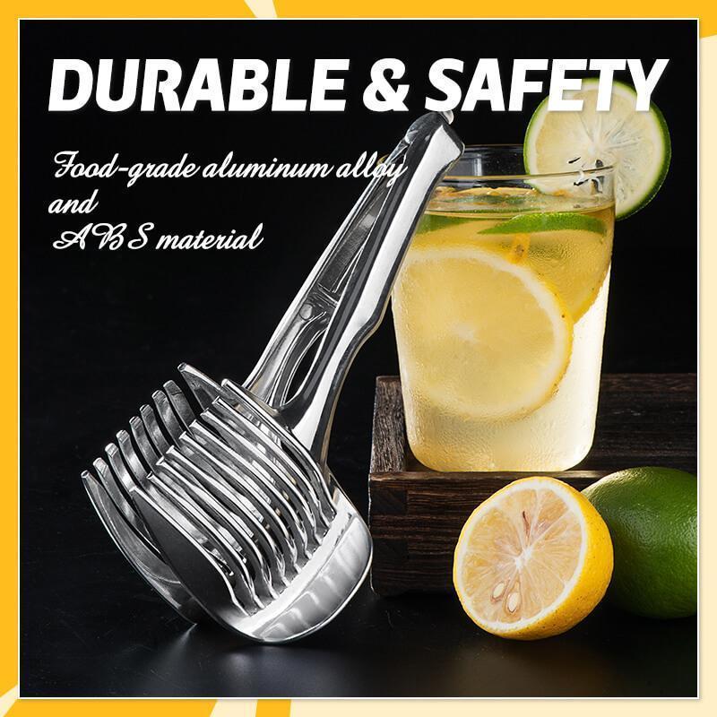 š50% OFF NOW! Creative Kitchen Slice Cutting Tool, FoodāGrade Aluminum Alloy HandāHeld Slicer, Quick Slicing Holder for Lemon, Tomato, Onion & Soft Fruits Vegetables