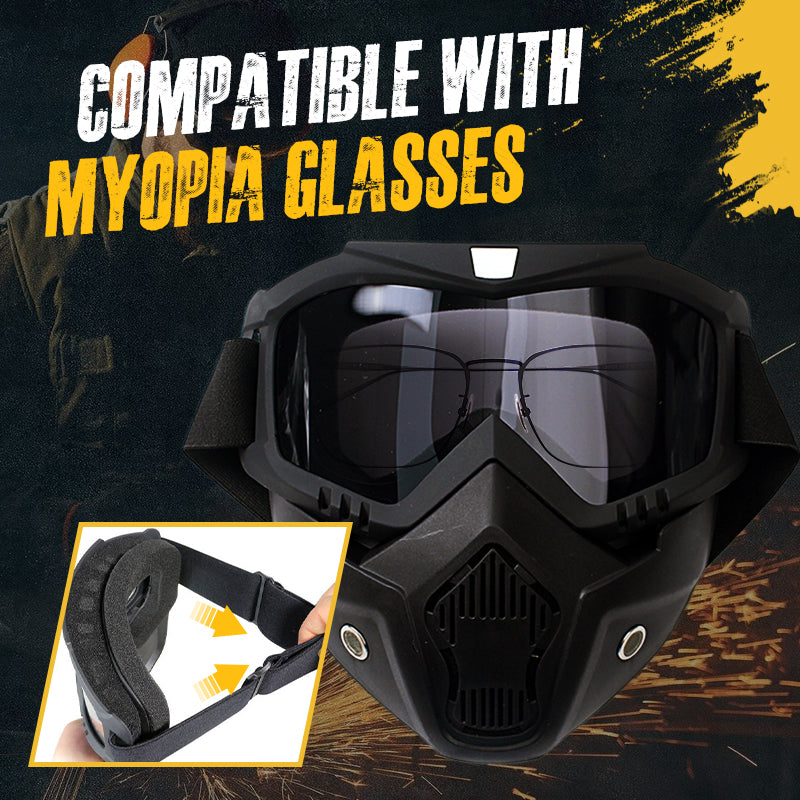 🔥HD Anti-fog Detachable Full Face Goggles(Anti-Glare, Anti-Ultraviolet Radiation, Anti-Dust)