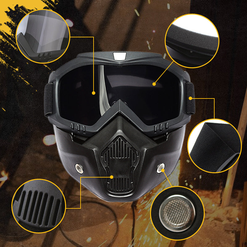🔥HD Anti-fog Detachable Full Face Goggles(Anti-Glare, Anti-Ultraviolet Radiation, Anti-Dust)