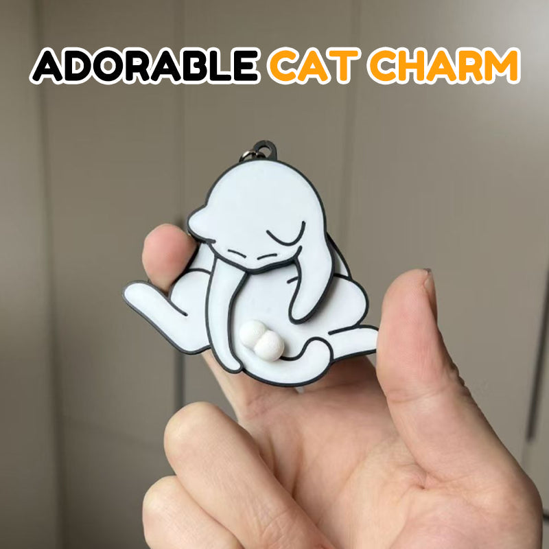 Cute Rotating Cat Keychain with Pull-Out