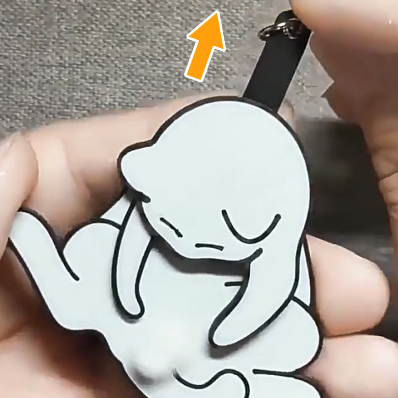 Cute Rotating Cat Keychain with Pull-Out
