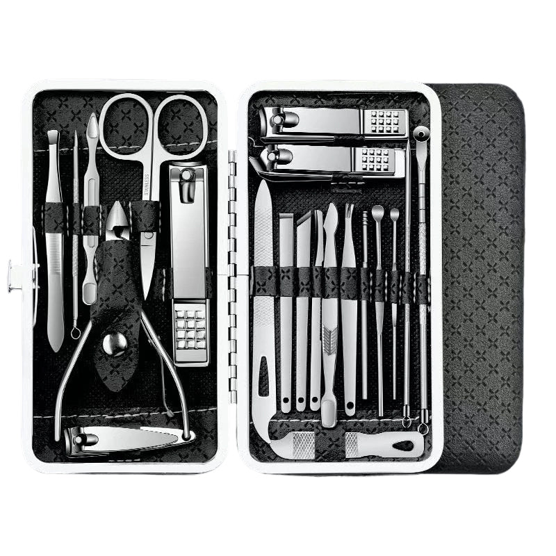 💥Stainless Steel Manicure Sets with PU Leather Case