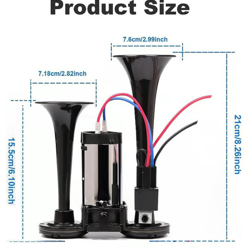 🚨50% OFF! Train Air Horn 120dB – Fits Trucks, Cars & Boats | 12V/24V, Waterproof & Tool-Free Install 🚛🔊