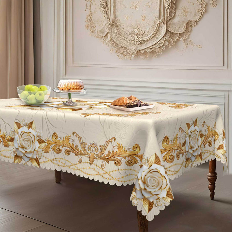 🔥Hot Sale Deals-Waterproof Gold Rose Tablecloth