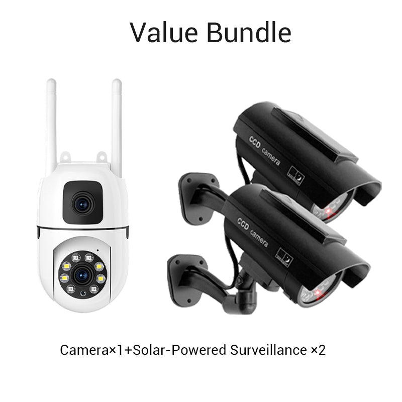 ๐๐360ยฐ Pan & Tilt 4K Dual Lens Security Camera โ Outdoor WiFi Surveillance Camera