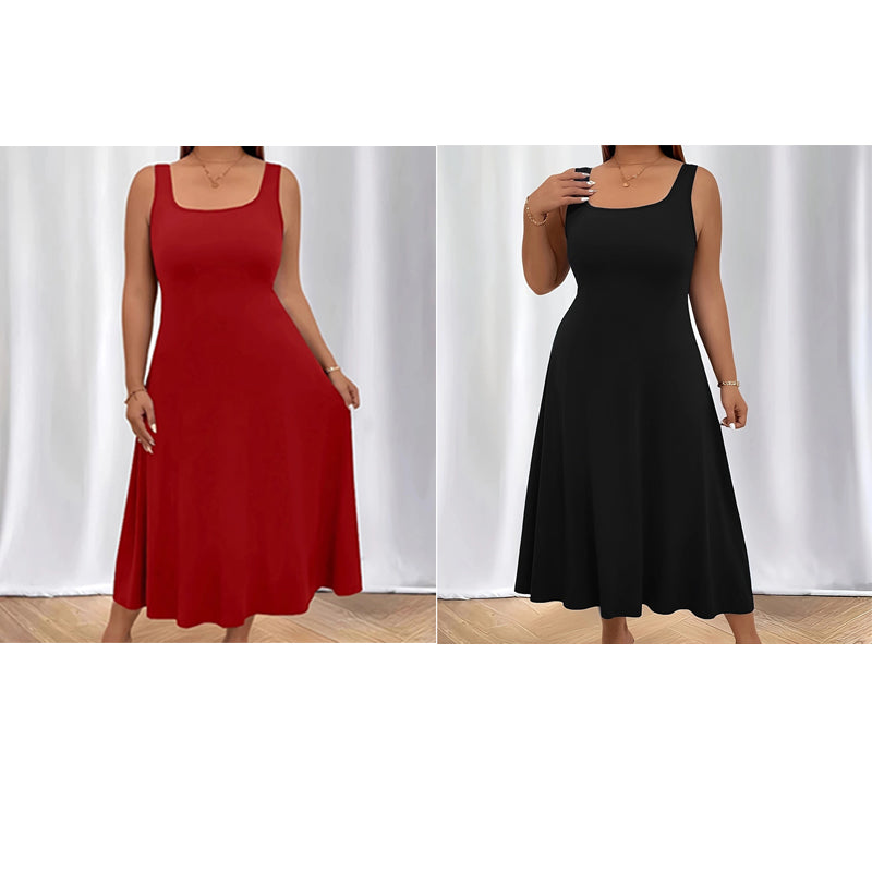 Women's Elegant Solid Color Sleeveless Dress