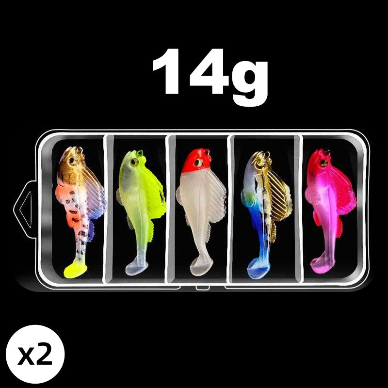 5-Piece T-Tail Soft Lure Set with Box