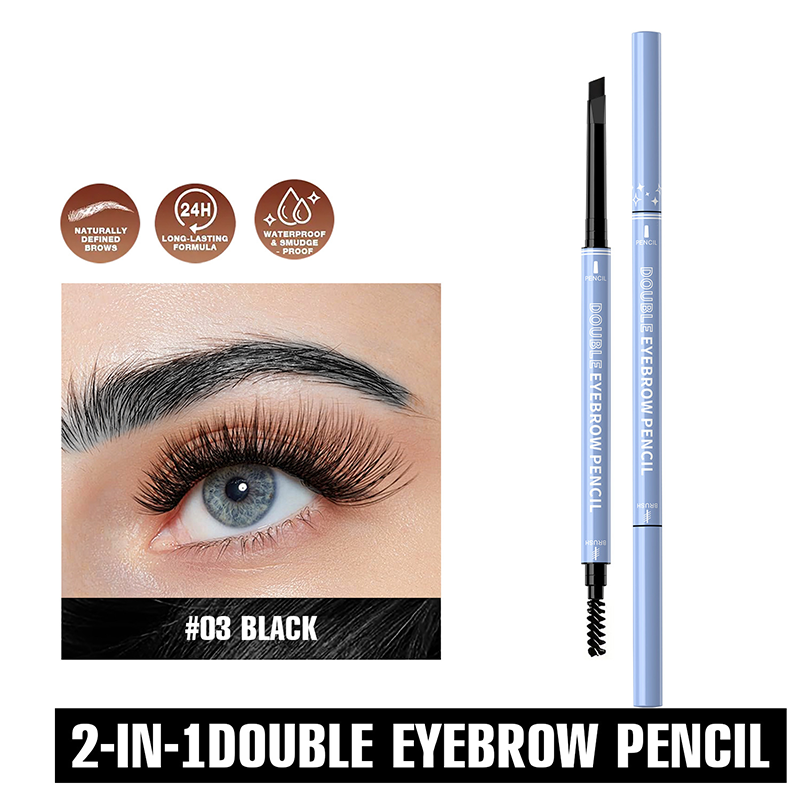 💥Amazing discount!👱♀️One-stroke design, reveal your natural beauty!Double-Ended Waterproof Angled Eyebrow Pencil