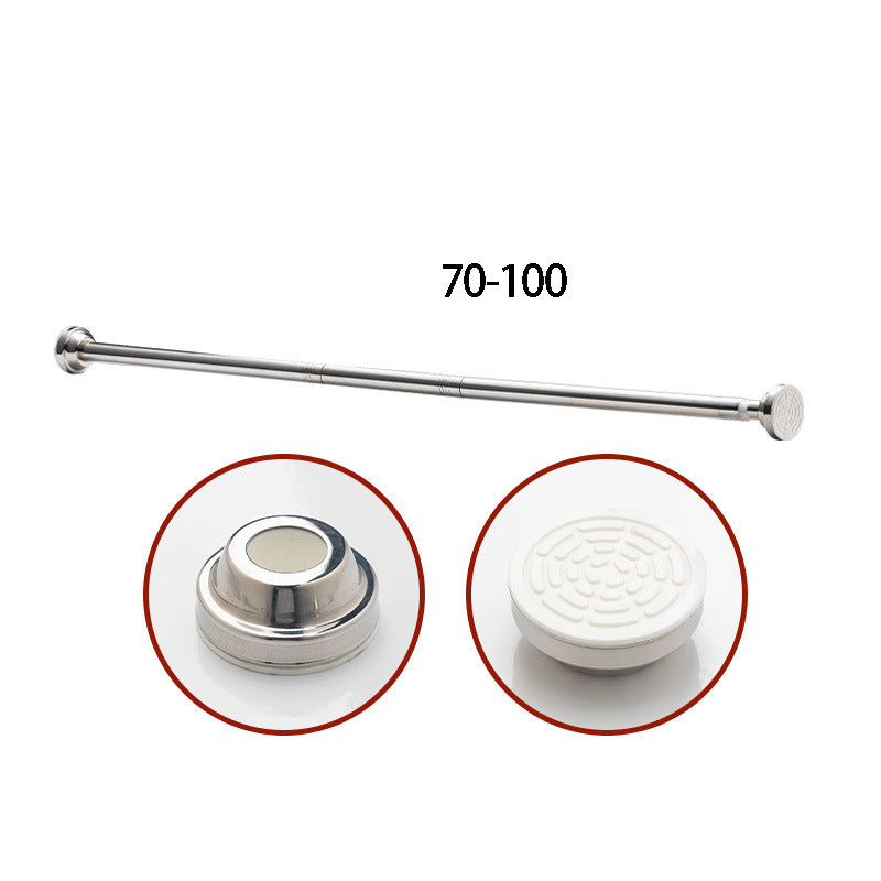 š§„50% OFF NOW! Adjustable NoāDrill Tension Rod, 70ā100cm Spring Tension Clothes Hanging Rod, NoāDamage NonāSlip Closet Curtain Rod, Max 15KG Load for Wardrobe, Bathroom