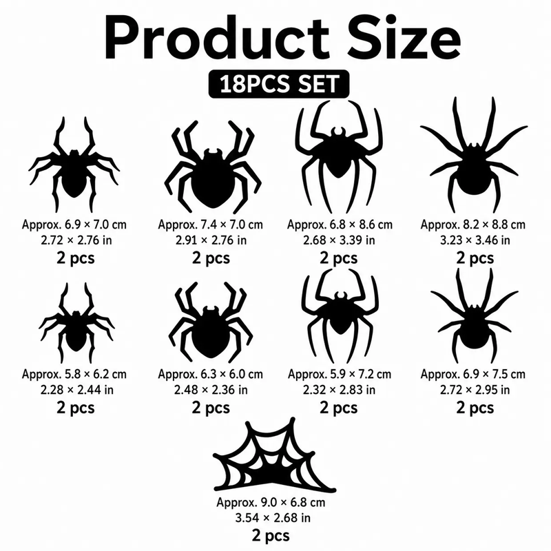 Halloween 3D Spider LED Flashing Light Wall Stickers