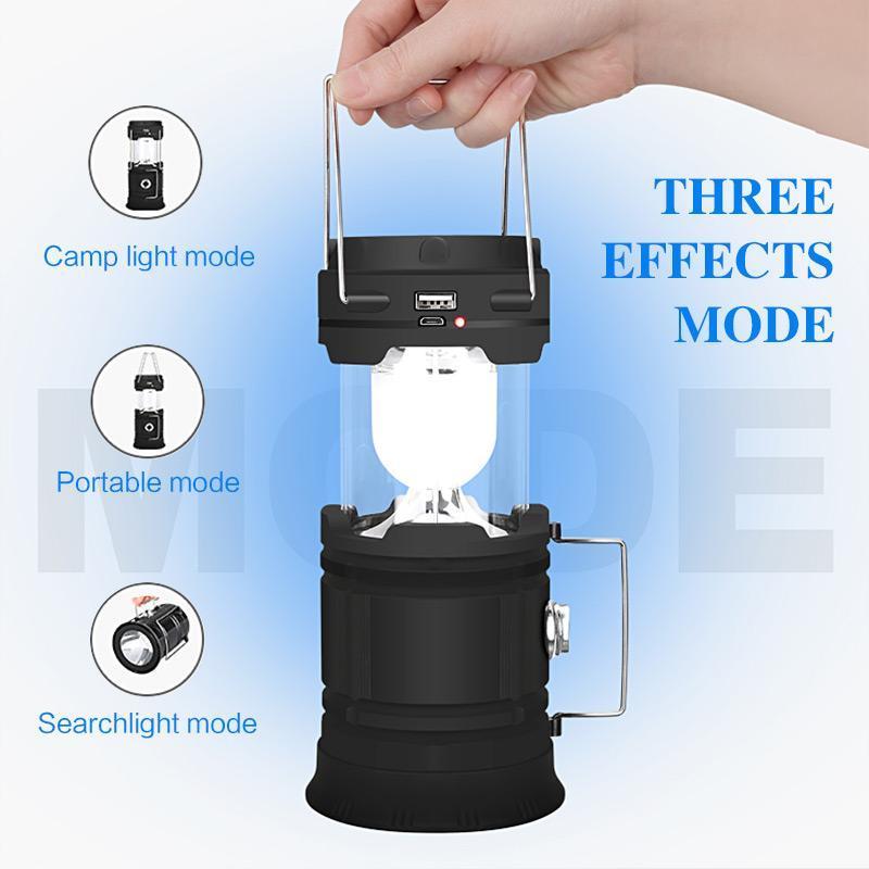 ⏰50% OFF NOW🏕️🔥3-in-1 Retractable Camping Lantern✨White Light & Flicker Flame & Flashlight, Solar & USB Charging for Outdoor, Emergency,Hiking, Fishing & Tent Use