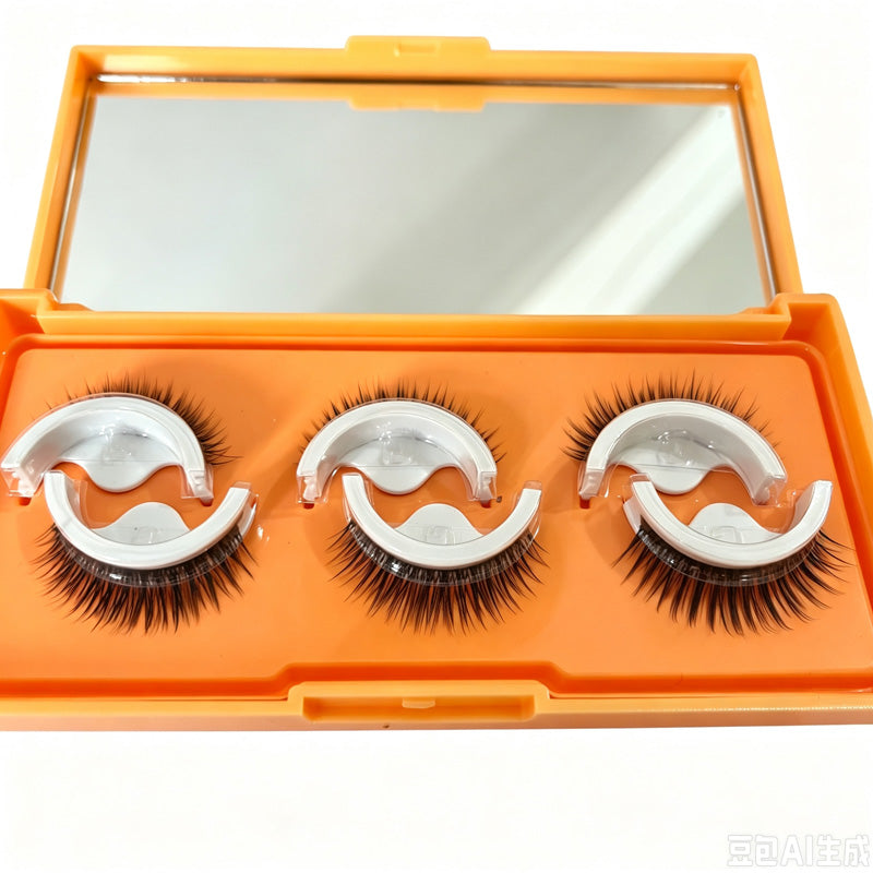 Self-Adhesive False Eyelashes, Reusable Glue-Free Lashes, 3D Natural Volume, 3 Pairs Set