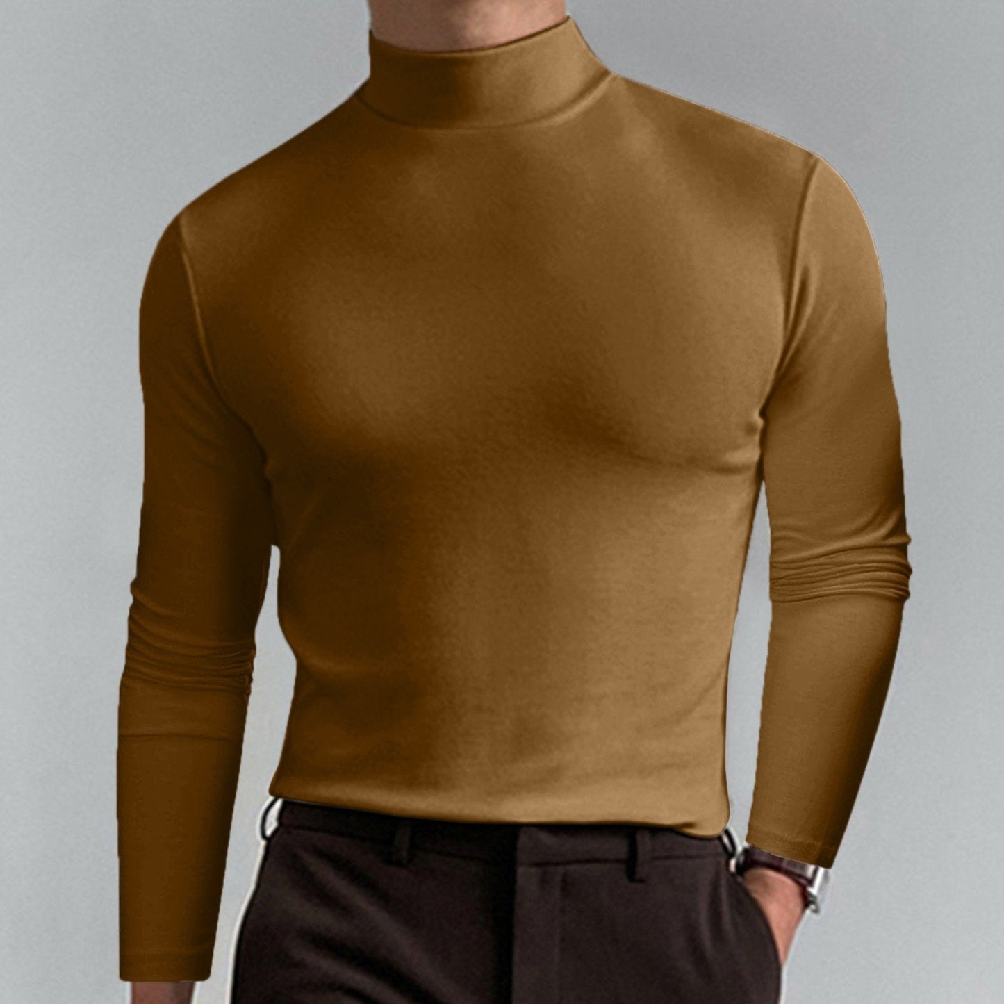 🎁Clearance Sale 49% OFF⏳Mens High Neck Slim Fit Long Sleeve T-shirt