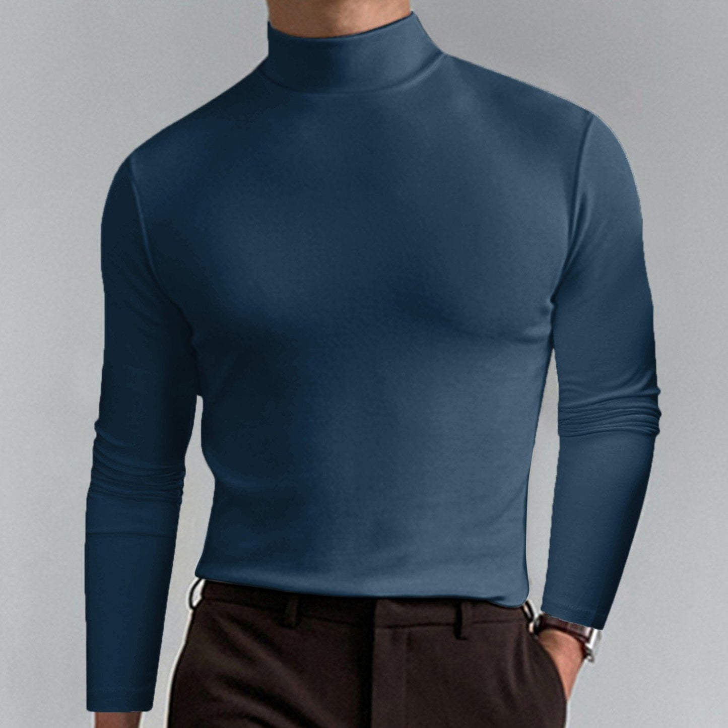 🎁Clearance Sale 49% OFF⏳Mens High Neck Slim Fit Long Sleeve T-shirt
