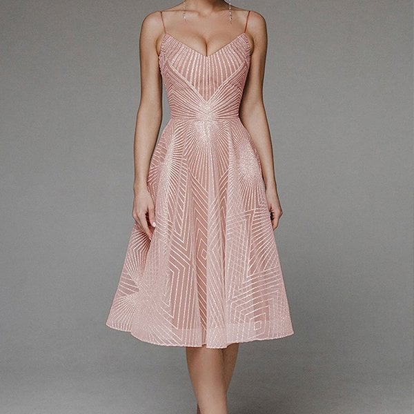 🎁Hot Sale 49% OFF⏳Fashion V-neck Sling A-line dress