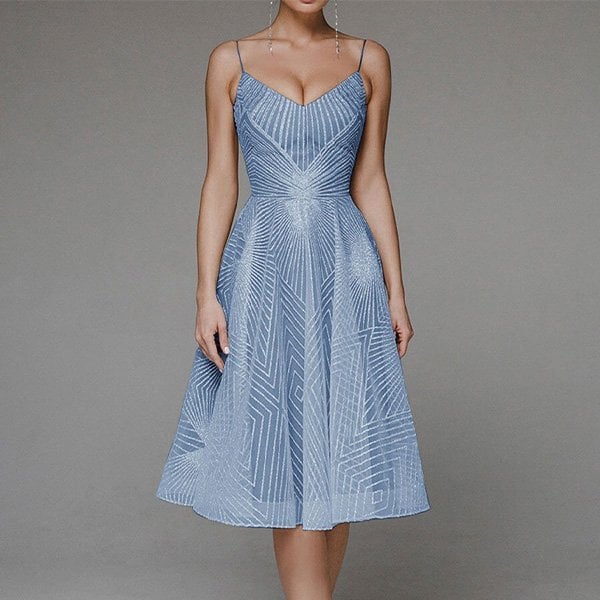 🎁Hot Sale 49% OFF⏳Fashion V-neck Sling A-line dress