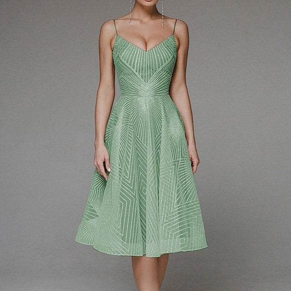 🎁Hot Sale 49% OFF⏳Fashion V-neck Sling A-line dress