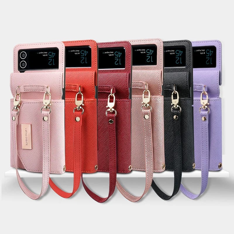 🎁New Year Sale 49% OFF⏳Travel Folding Wallet Case Leather Card Holder Cover for Samsung Flip3 5G/ Flip4