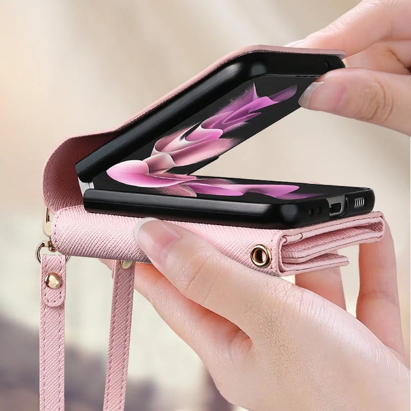 🎁New Year Sale 49% OFF⏳Travel Folding Wallet Case Leather Card Holder Cover for Samsung Flip3 5G/ Flip4